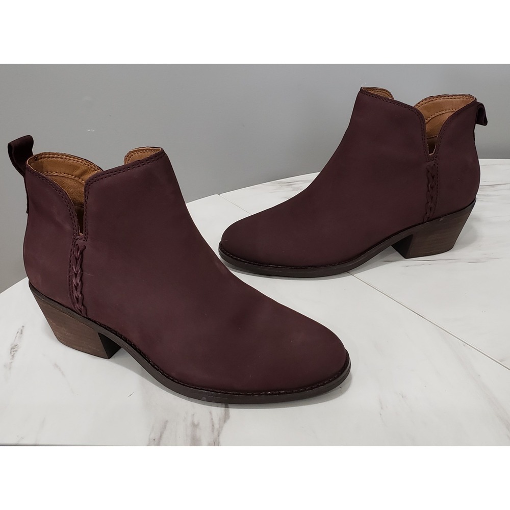 NEW NO BOX Earth Footwear Marisole Block Heel Slip-on Booties REDDISH BROWN